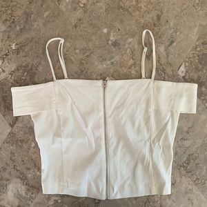 White off shoulder crop top